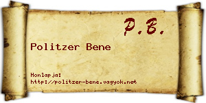 Politzer Bene névjegykártya